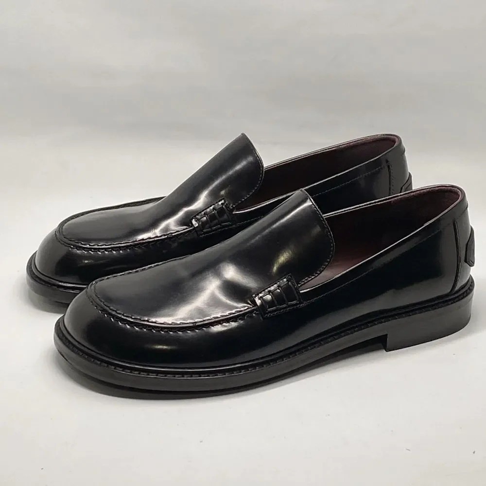 Lanvin Spinto polished leather loafers size 42/us size 9